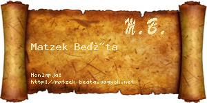 Matzek Beáta névjegykártya